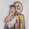 Gas n' Go Pinup Girl Embossed Metal Sign